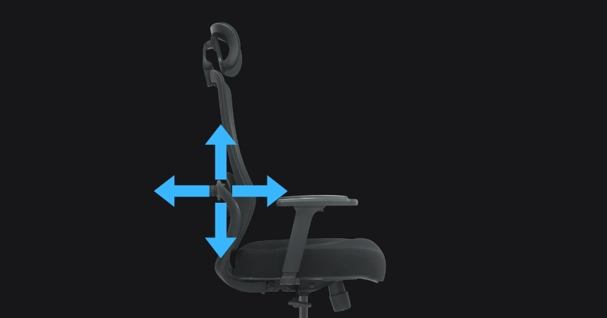 Wsparcie lędźwiowe 2D z piankowym wkładem fotela PULSE